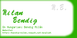 milan bendig business card