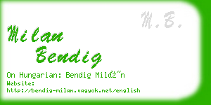 milan bendig business card